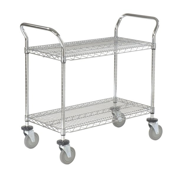 Nexel Wire Utility Cart, 2 Shelves, 800 Lb. Capacity, 36L x 18W x 38H 188704